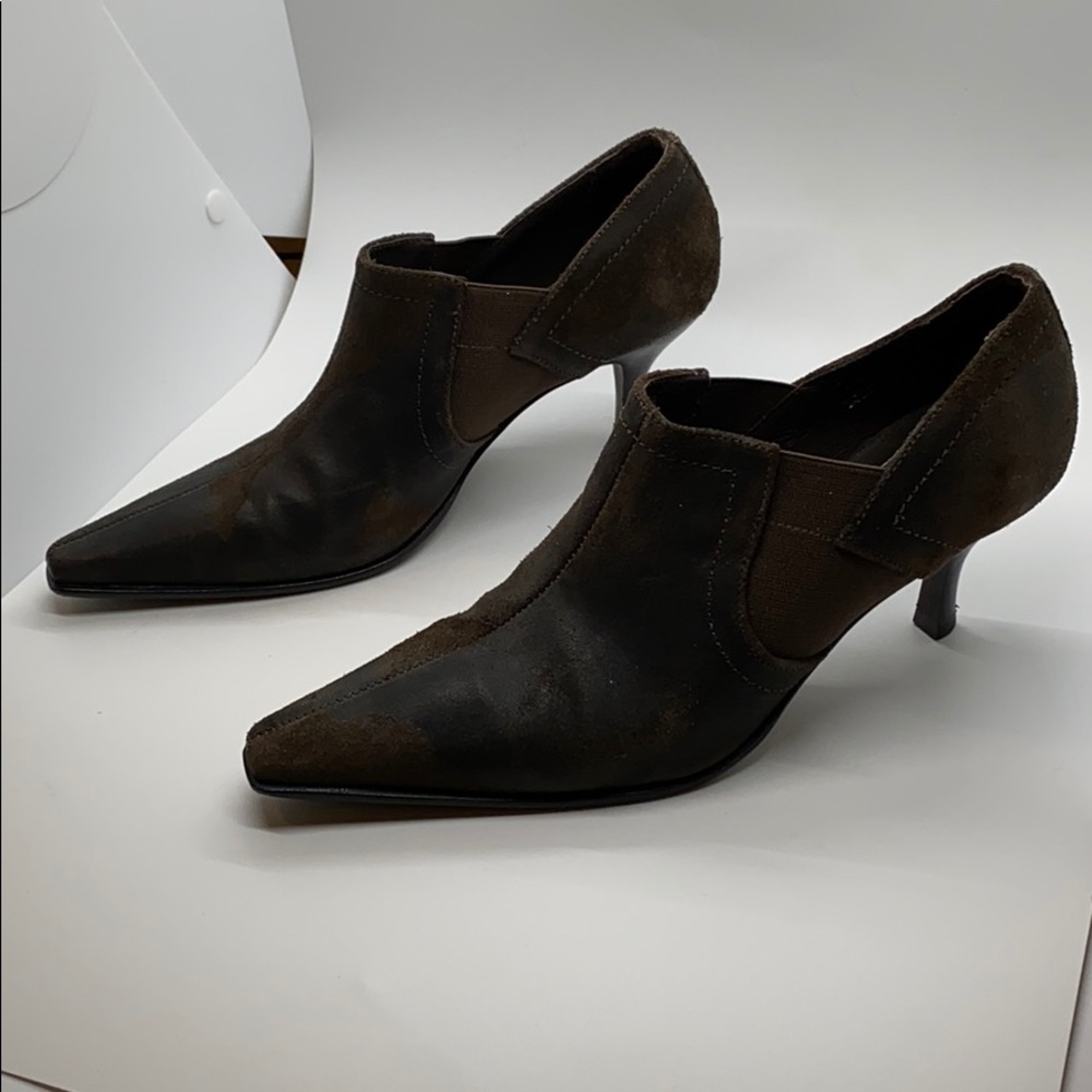 Donald J Pliner Liana expresso vintage suede heels